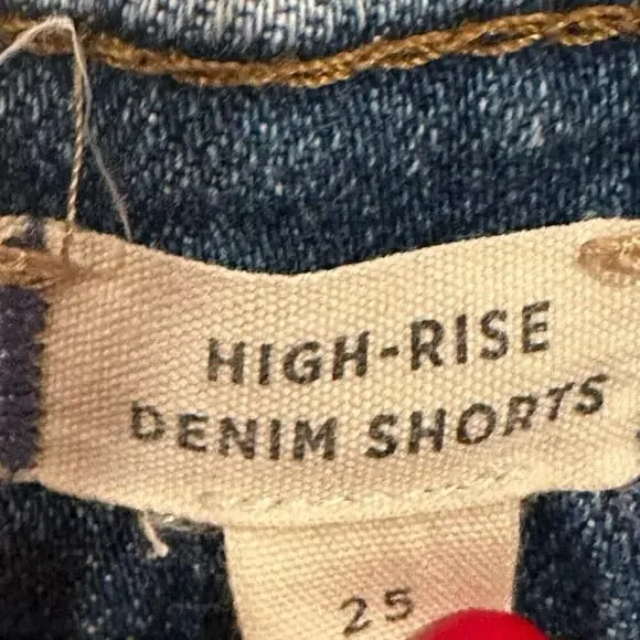 Madewell High Rise Denim Shorts Sz 25 Frayed Hem Jean Shorts - Picture 4 of 5